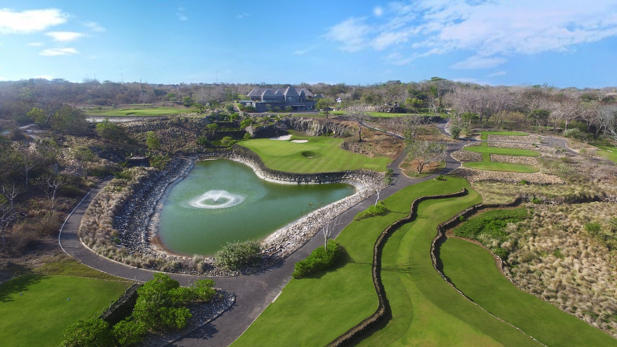 Championship oceanside golf greens in Bali